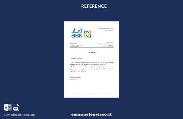 modello di riferimento per la chiusura della Al Ahli Bank of Kuwait in stile ver
